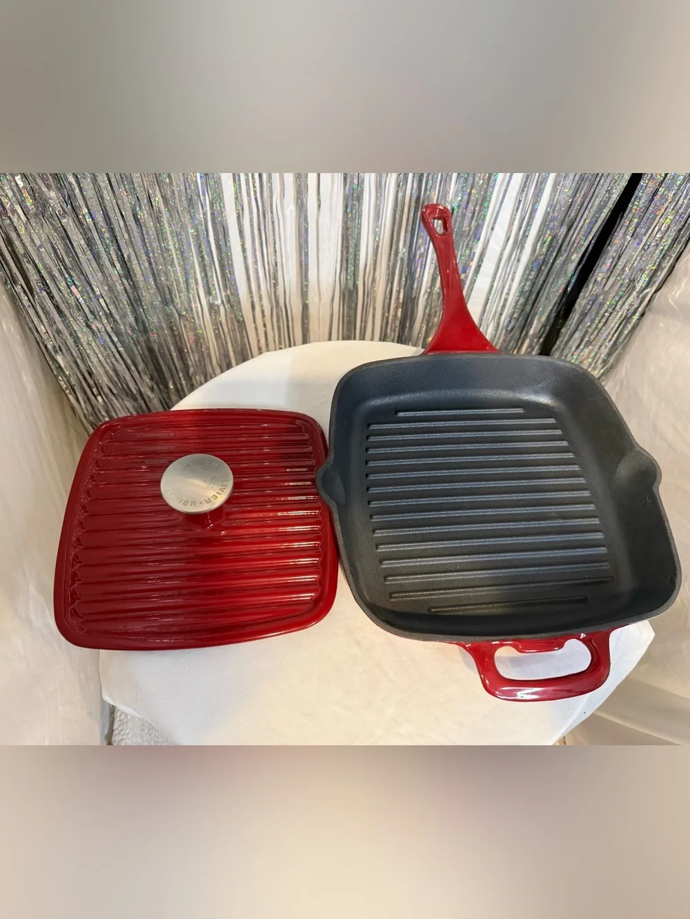 Cast Iron Square Grill Skillet - Red - Picture 10 of 10